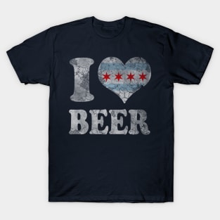 I Heart Flag of Chicago Beer T-Shirt